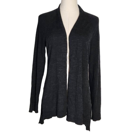 Eileen Fisher Petite Grey 100% Merino Wool Open Front Cardigan Women's Size PL - Picture 5 of 14